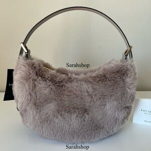♠️Kate Spade Nova Faux Fur Small Crescent Shoulder Bag